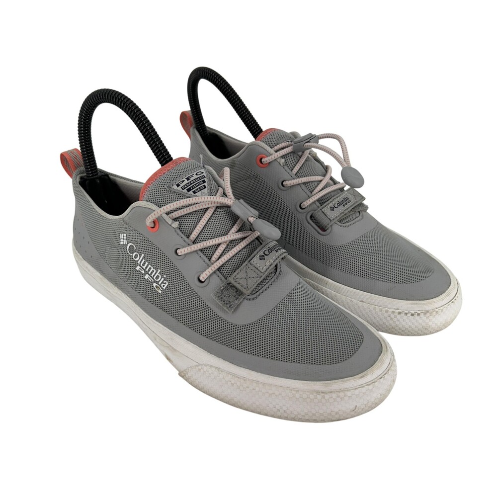 Columbia PFG Shoes Womens Size 6 Gray Mesh Boat Fishing Water Bungee Sneakers